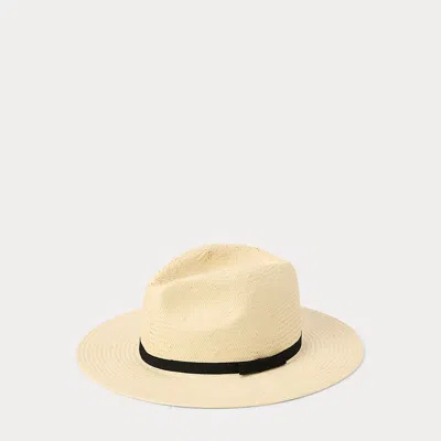 Ralph Lauren Ribbon-trim Straw Fedora In Yellow