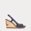 Ralph Lauren Roni Washed Denim Sandal In Oxford Blue