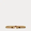 Ralph Lauren Women's Leather-trim Rope Toggle Skinny Belt In Natural/lauren Tan