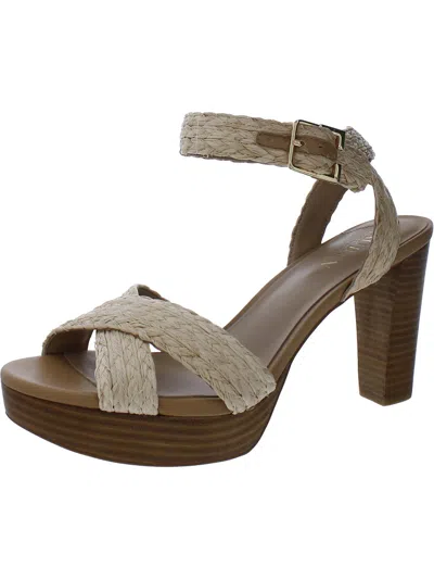 Ralph Lauren Sasha Womens Raffia Braided Slingback Sandals In Multi