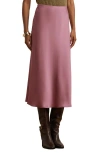 Ralph Lauren Lauren  Charm Sharae Satin Charmeuse Skirt In Rose Blush