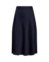 RALPH LAUREN LAUREN RALPH LAUREN SATIN CHARMEUSE MIDI SKIRT WOMAN MIDI SKIRT MIDNIGHT BLUE SIZE 8 RECYCLED POLYES