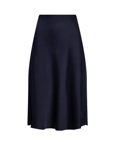 Ralph Lauren Lauren  Satin Charmeuse Midi Skirt Woman Midi Skirt Midnight Blue Size 8 Recycled Polyes