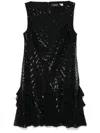 Ralph Lauren Allover Deco Sequin Cocktail Dress In Black