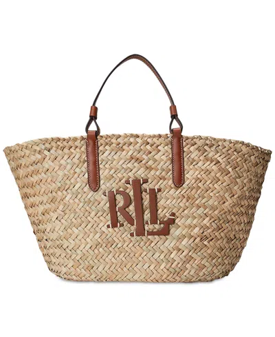 Lauren Ralph Lauren Shelbie Straw Medium Tote In Natural