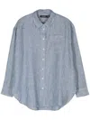 Ralph Lauren Pinstripe Shirt In Sky Blue