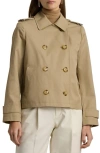 Ralph Lauren Short Cotton Blend Trench Coat In Birch Tan