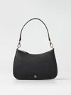 Ralph Lauren Danni 26 Black Leather Shoulder Bag In Black