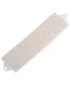 Ralph Lauren Silver-tone Crystal Mesh Flex Bracelet In White