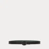Ralph Lauren Slide-buckle Croc-embossed Leather Belt In Dark Pine