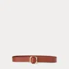 Ralph Lauren Leather Slide-buckle Belt In Cuoio
