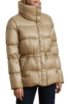 Ralph Lauren Lauren  Soft Loft Quilted Down Puffer Coat In Birch Beige