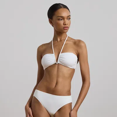 Ralph Lauren Solid Hipster Bikini Bottom In White