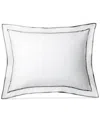Ralph Lauren Spencer Sateen Border Sham, Standard In White  Stone Grey