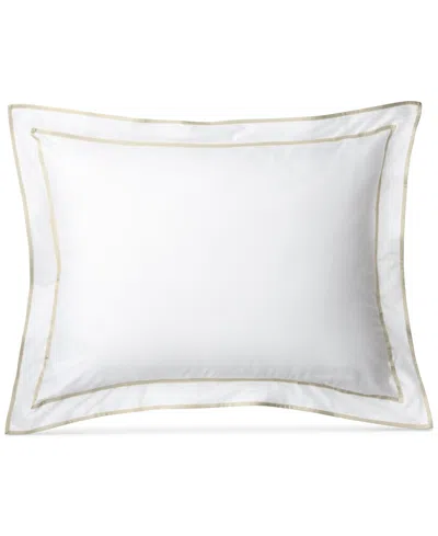 Ralph Lauren Spencer Sateen Border Sham, Standard In White  Flax