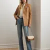 Ralph Lauren Straw & Leather Medium Sawyer Bag In Light Natural/lauren Tan