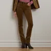Ralph Lauren Stretch Corduroy Mid-rise Straight Pant In Honey Tan