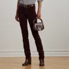 Ralph Lauren Stretch Corduroy Mid-rise Straight Pant In Red