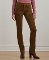 Ralph Lauren Stretch Corduroy Mid-rise Straight Pant In Honey Tan