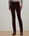Ralph Lauren Petite Stretch Corduroy Mid-rise Straight Pants In Red