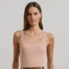 Ralph Lauren Stretch Cotton Tank Top In Sunrise Blush