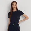 Lauren Ralph Lauren Stretch Cotton Tee In Lauren Navy