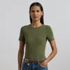 Ralph Lauren Stretch Cotton Tee In Olive Grove