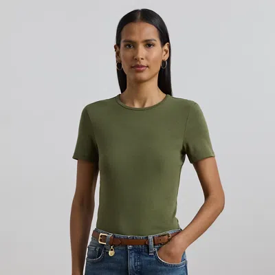 Ralph Lauren Stretch Cotton Tee In Olive Grove