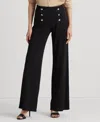 Ralph Lauren Stretch Jersey Wide-leg Pant In Polo Black