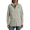 Shop Ralph Lauren Lauren  Stripe Cotton Button-up Shirt In Sage Green/white