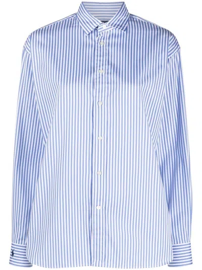 Ralph Lauren Stripe-print Long-sleeved Shirt In Blau