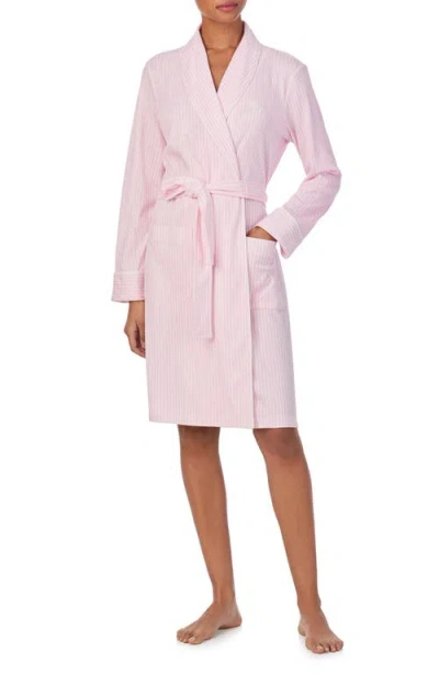 Ralph Lauren Lauren  Stripe Robe In Pink Stripe
