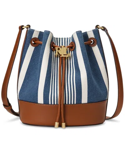 Lauren Ralph Lauren Striped Andie Drawstring Bag In Atl Strpe