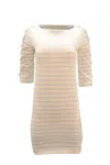Ralph Lauren Striped Dress With Lace-up Sleeves In Multicolor Cotton In Multi