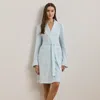 Ralph Lauren Striped Interlock Shawl-collar Robe In Light Blue Stripe