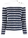 Ralph Lauren Striped Mock-neck Jumper In White