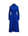 Ralph Lauren Lauren  Surplice Georgette Midi Dress Woman Midi Dress Bright Blue Size 10 Polyester In New Sapphire