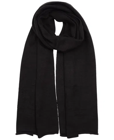 Ralph Lauren Textured Logo Knit Scarf In Black