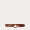 Ralph Lauren Tri-strap Leather Belt In Cuoio