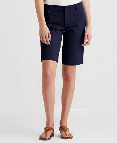 Ralph Lauren Twill Stretch Bermuda Shorts In Navy