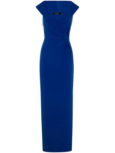 Ralph Lauren Twisted Maxi Dress In Blue