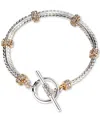 LAUREN RALPH LAUREN TWO-TONE CRYSTAL RONDELLE FLEX TOGGLE BRACELET