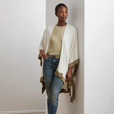 Ralph Lauren Two-tone Knit Ruana In White