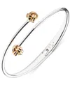 Ralph Lauren Two-tone Knot Bypass Bangle Bracelet In Gold,silve