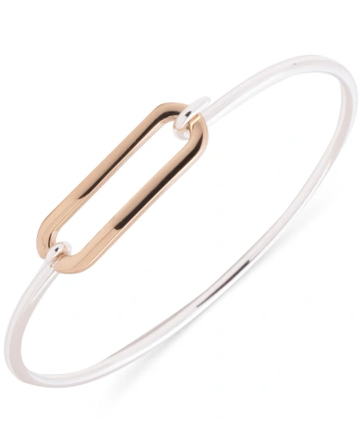 Lauren Ralph Lauren Two-tone Link Bangle Bracelet In Gold,silve