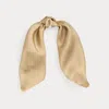 Ralph Lauren Two-tone Logo Silk Twill Square Scarf In Sand Dune