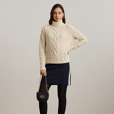 Ralph Lauren Two-tone Pencil Miniskirt In Lauren Navy/cream