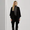 Ralph Lauren Two-tone Reversible Ruana In Black/charcoal