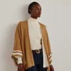 Ralph Lauren Two-tone Reversible Ruana In Camel/cream