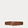 Ralph Lauren Vachetta Leather Wide Belt In Cuoio